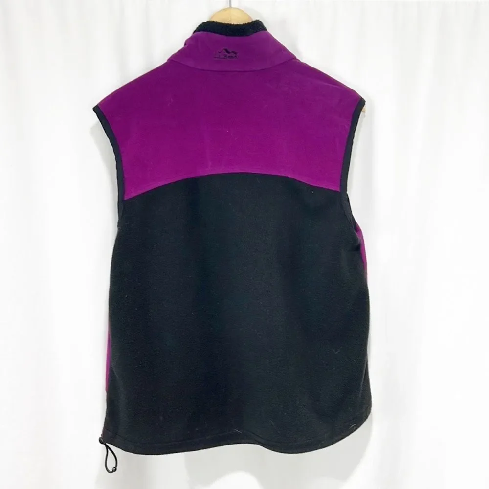 L.L. Bean Purple and Black Colorblock Fleece Vest Medium